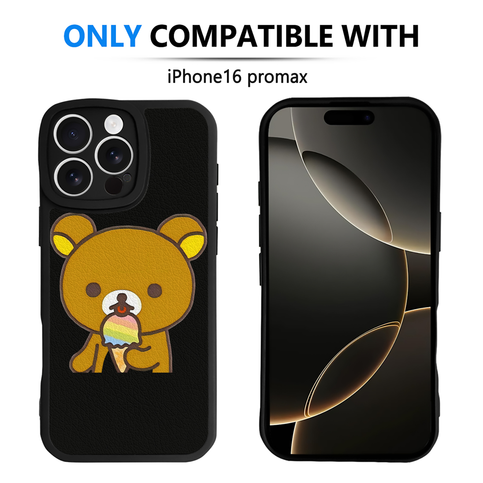 （画像用） リラックマ リラックマ キイロイトリ Rilakkuma Korilakkuma Kiiroitori 【iPhone 16シリーズ対応】シリコンスマホケース（レザー調） 材質：シリコン